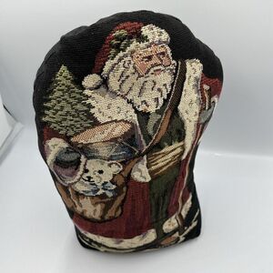 Old World Santa Claus Weighted Door Stop 13”x7” Christmas Decor/Needlepoint